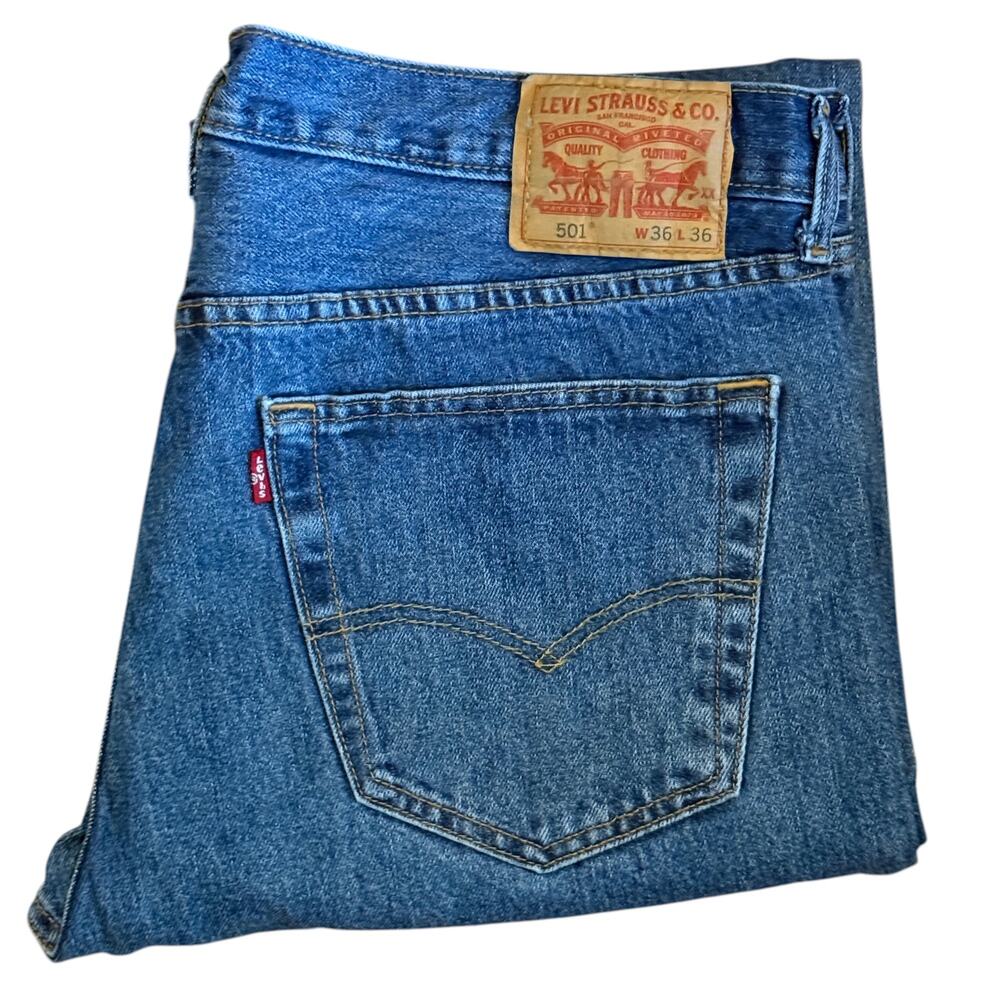 Levi's 501 Button Fly Jeans Tag Size 36x36